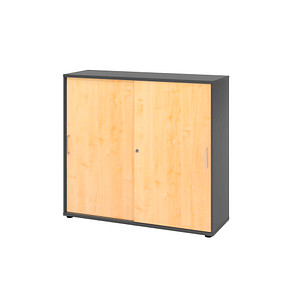 4032062314951 - Schiebetürenschrank Haziender V1753S G 3 BS ahorn grafit 2 Fachböden 1200 x 400 x 1100 cm