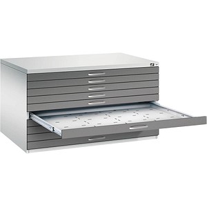 CP 7200 Planschrank lichtgrau, stahlgrau 10 Schubladen 135,0 x 96,0 x 76,0 cm, 1 St.