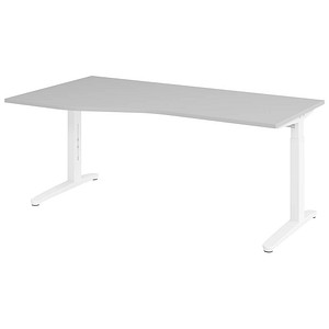 Hammerbacher Schreibtisch VXB, manuell höhenverstellbar, 85cm (H), 180x100cm (BxT), grau / weiß 4032062326084 Hammerbacher 4 Stück