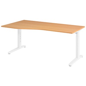 Hammerbacher Schreibtisch VXB, manuell höhenverstellbar, 85cm (H), 180x100cm (BxT), buche / weiß 4032062326107 Hammerbacher 4 Stück