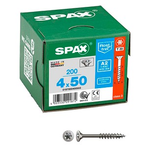 4003530091872 - Universalschraube Holzschraube Edelstahl A2 Teilgewinde Senkkopf T-STAR plus 4CUT-Spitze 4 x 50mm - 200 Stück 4003530091872 - Universalschraube Holzschraube Edelstahl A2 Teilgewinde Senkkopf T-STAR plus 4CUT-Spitze 4 x 50mm - 200 Stück
