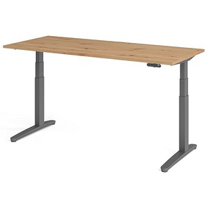 4032062189122 - HAMMERBACHER XBHM19 elektrisch höhenverstellbarer Schreibtisch asteiche rechteckig C-Fuß-Gestell grau 1800 x 800 cm