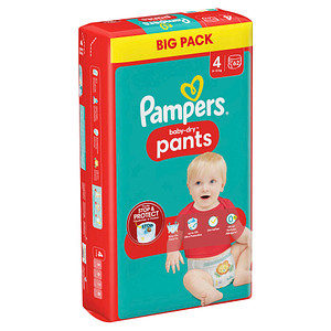 Pampers® Windeln baby-dry™ BIG PACK  Größe Gr.4 (9-15 kg) für Babys und Kleinkinder (4-18 Monate), 62 St.