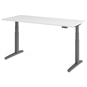 4032062171899 - HAMMERBACHER XBHM19 elektrisch höhenverstellbarer Schreibtisch weiß rechteckig C-Fuß-Gestell grau 1800 x 800 cm 4032062171899 - HAMMERBACHER XBHM19 elektrisch höhenverstellbarer Schreibtisch weiß rechteckig C-Fuß-Gestell grau 1800 x 800 cm