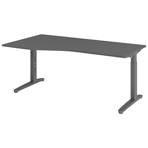 Hammerbacher Schreibtisch VXB, manuell höhenverstellbar, 85cm (H), 180x100cm (BxT), graphit / graphit 4032062325865 Hammerbacher 4 Stück