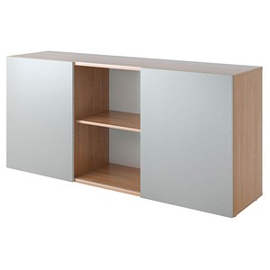 HAMMERBACHER Sideboard Haziender, V1780/N/S nussbaum, silber 160,0 x 42,0 x 74,8 cm