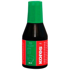 Kores Stempelfarbe ohne Öl, 27ml grün mit Verstreicher  SF71318 9023800713186 Kores SF71318