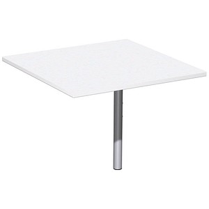 4038933501222 - 4 Fuß Flex Verkettungsplatte Volleck 90° mit Stützfuß mit Kabelführung inkl Verkettungsmaterial höhenverstellbar 800x800x680-800 Weiß Silber 4038933501222 - 4 Fuß Flex Verkettungsplatte Volleck 90° mit Stützfuß mit Kabelführung inkl Verkettungsmaterial höhenverstellbar 800x800x680-800 Weiß Silber