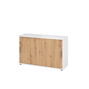 Hammerbacher Schiebetürenschrank V1752/V1753 V1752S/W/R/SG, abschließbar, 2 OH, weiß/asteiche, 120x74,8x40cm (BxHxT) 4032062304990 Hammerbach