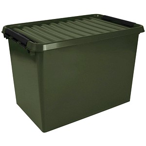 8711112015814 - helit the q-line Aufbewahrungsbox mit Deckel grün schwarz Stapelbare Kunststoffbox mit Klickverschluss 1 Box 72 Liter 8711112015814 - helit the q-line Aufbewahrungsbox mit Deckel grün schwarz Stapelbare Kunststoffbox mit Klickverschluss 1 Box 72 Liter