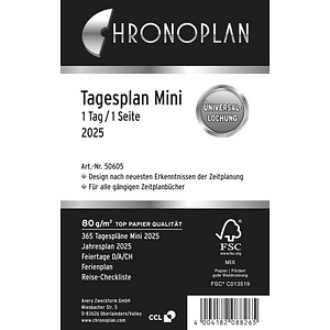 4004182088265 - Kalendereinlage 50605 Tagesplan 1 Tag 1 Seite 79x125mm (Mini) 2025 4004182088265 Chronoplan 4004182088265 - Kalendereinlage 50605 Tagesplan 1 Tag 1 Seite 79x125mm (Mini) 2025 4004182088265 Chronoplan