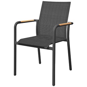 6096735354352 - BEST Gartenstuhl mit Armlehnen Paros anthrazit Metall 1 St