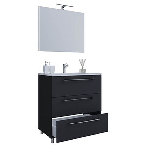 VCM my bath Badmöbel-Set Schubo 914349 schwarz 60,0 x 46,0 x 86,0 cm