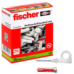 4048962459531 - fischer EasyHook Loop - DuoPower 6x30 2K 564172 Dübel mit Schrauben Ø 4 6 mm 30 70 mm 25 Stück 4048962459531 - fischer EasyHook Loop - DuoPower 6x30 2K 564172 Dübel mit Schrauben Ø 4 6 mm 30 70 mm 25 Stück