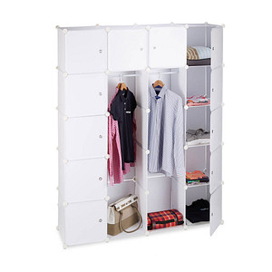 4052025956172 - Kleiderschrank weiß transparent 14 Fachböden 1450 x 365 x 1800 cm 4052025956172 relaxdays