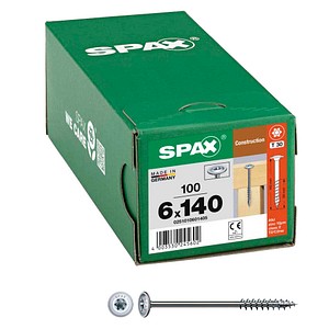 4003530245602 - Hiforce 6 x 140 mm 100 Stück Teilgewinde Tellerkopf t-star plus T30 4CUT wirox - 0251010601405 - Spax 4003530245602 - Hiforce 6 x 140 mm 100 Stück Teilgewinde Tellerkopf t-star plus T30 4CUT wirox - 0251010601405 - Spax
