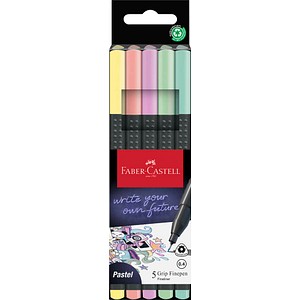 4005401516026 - Finelineretui Grip 5ST Pastell sortiert 4005401516026 Faber-Castell