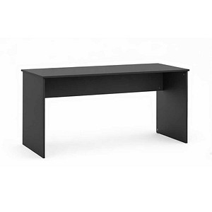 MÖBELPARTNER Hank Schreibtisch schwarz rechteckig, Wangen-Gestell schwarz 144,0 x 65,0 cm