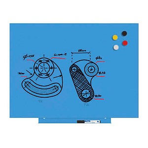 8427951641960 - Whiteboard Skincolor BASIC-Version - Stahlblech lackiert BxH 750 x 550 mm blau kaiserkraft