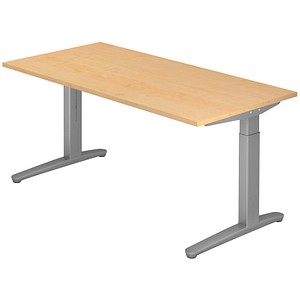 Hammerbacher Schreibtisch VXB, manuell höhenverstellbar, 85cm (H), 160x80cm (BxT), ahorn / silber 4032062167366 Hammerbacher 3 Stück
