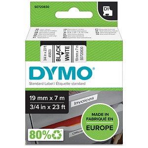 5411313452137 - DYMO Original D1-Etikettenband | schwarz auf weiß | 19 mm x 7 m | selbstklebendes Schriftband | für LabelManager-Beschriftungsgerät 5411313452137 - DYMO Original D1-Etikettenband | schwarz auf weiß | 19 mm x 7 m | selbstklebendes Schriftband | für LabelManager-Beschriftungsgerät