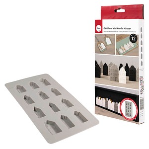 4006166935664 - Gießform Silikon Mini Nordic Häuser grau