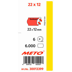 4059732692027 - Preisetiketten Sonderpreis leuchtrot permanent 220 x 120 mm 6 Rollen 4059732692027 METO 6 Rolle