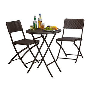 4052025970444 - relaxdays Sitzgruppe braun Kunststoff Metall 3-teilig 4052025970444 - relaxdays Sitzgruppe braun Kunststoff Metall 3-teilig