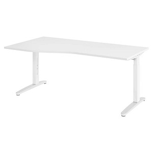 Hammerbacher Schreibtisch VXB, manuell höhenverstellbar, 85cm (H), 180x100cm (BxT), weiß / weiß 4032062326060 Hammerbacher 4 Stück
