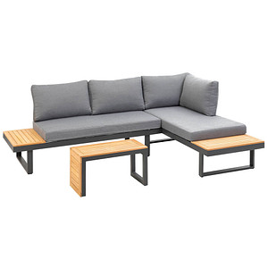 4005437272743 - Loungegruppe Samara grau   anthrazit Holz Metall 8-teilig