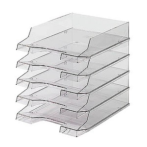 5 helit Briefablagen grau-transparent DIN A4 5 helit Briefablagen grau-transparent DIN A4