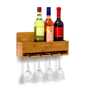 4052025191443 - Relaxdays - Weinregal mit Glashalter h x b x t ca 17 x 37 x 115 cm Flaschenregal aus Bambus mit Platz für 4 Flaschen und 4 Gläser zur Wandmontage 4052025191443 - Relaxdays - Weinregal mit Glashalter h x b x t ca 17 x 37 x 115 cm Flaschenregal aus Bambus mit Platz für 4 Flaschen und 4 Gläser zur Wandmontage
