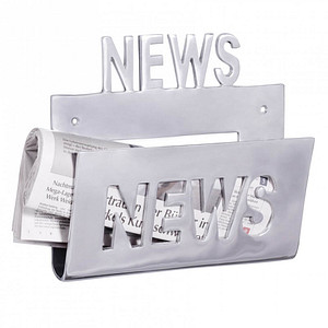 4250950225930 - Deko Prospekthalter NEWS für die Wand Design Zeitungshalter News Zeitschriftenhalter aus Aluminium F 4250950225930 - Deko Prospekthalter NEWS für die Wand Design Zeitungshalter News Zeitschriftenhalter aus Aluminium F