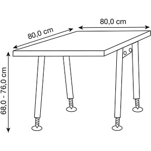 4032062119143 - HAMMERBACHER AS08 höhenverstellbarer Schreibtisch weiß quadratisch A-Fuß-Gestell silber 800 x 800 cm 4032062119143 - HAMMERBACHER AS08 höhenverstellbarer Schreibtisch weiß quadratisch A-Fuß-Gestell silber 800 x 800 cm