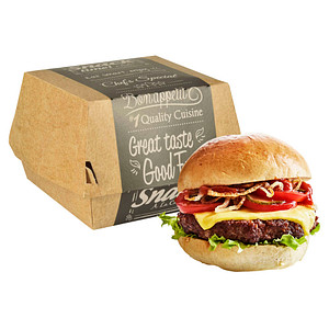 4002911866344 - Burgerboxen aus Pappe FSCR pure 10 x 10 cm Good Food klein 50 Stk