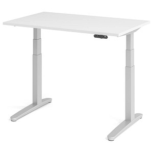 4032062168486 - HAMMERBACHER XBHM12 elektrisch höhenverstellbarer Schreibtisch weiß rechteckig C-Fuß-Gestell silber 1200 x 800 cm 4032062168486 - HAMMERBACHER XBHM12 elektrisch höhenverstellbarer Schreibtisch weiß rechteckig C-Fuß-Gestell silber 1200 x 800 cm