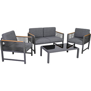 4005437285880 - Loungegruppe Navi dunkelgrau Kunststoff Metall 12-teilig