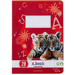 4008110475639 - Schulheft 11322625 xbook Lineatur 28 kariert mit Rand innen außen A5 80g rot 16 Blatt 32 Seiten 4008110475639 Herlitz 4008110475639 - Schulheft 11322625 xbook Lineatur 28 kariert mit Rand innen außen A5 80g rot 16 Blatt 32 Seiten 4008110475639 Herlitz