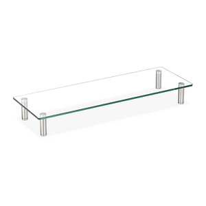 4052025921330 - Bildschirmständer Glas tv Aufsatz Notebookständer höhenverstellbar 9 - 11 cm b x t 70 x 24 cm transparent - Relaxdays