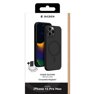 3571211514169 - bigben Soft Case mit MagSafe Handy-Cover für Apple iPhone 15 Pro Max schwarz