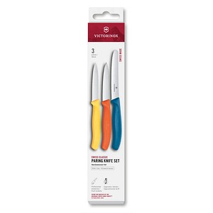 7613329191910 - 3 VICTORINOX Gemüsemesser Swiss Classic silber blau silber gelb silber orange 7613329191910 - 3 VICTORINOX Gemüsemesser Swiss Classic silber blau silber gelb silber orange