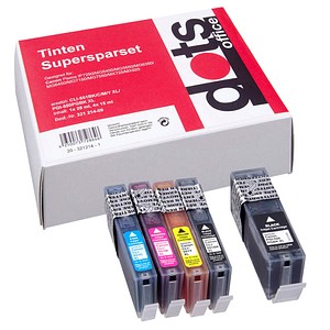 4250073728646 - Druckerpatrone 15190050-DOTS kompatibel zu Canon PGI-550 XL BK CLI-551 XL BK C M Y Multipack 2x schwarz cyan magenta gelb