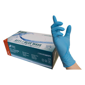 4059904035515 - Nitras Medical - nitras Einmalhandschuhe BlueWave 8311 100 Stück - Einweghandschuhe puderfrei unsteril perfekt in einer Box zum Dosieren - Größe9