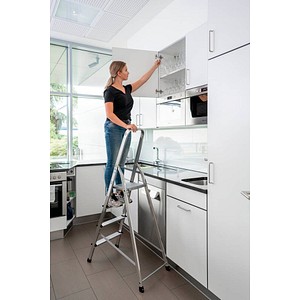 4031405111257 - MUNK Günzburger Steigtechnik Guenzburger Steigtechnik 11125 Aluminium Stufen-Stehleiter Arbeitshöhe (max) 3 m Silber 41 kg