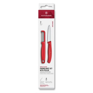7613329191934 - VICTORINOX Küchenmesser + Sparschäler Swiss Classic silber rot 1 Set 7613329191934 - VICTORINOX Küchenmesser + Sparschäler Swiss Classic silber rot 1 Set