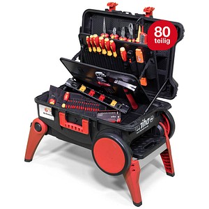 4010995457341 - Werkzeugkoffer Set xxl 4 electric i 82-tlg i Elektriker Werkzeugkoffer mit Rollen i Werkzeugkasten mit umfangreichem Sortiment (45734) - Wiha