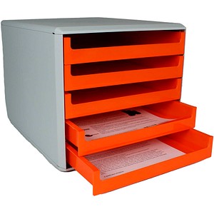 Schubladenbox mit 5 Schubladen orange