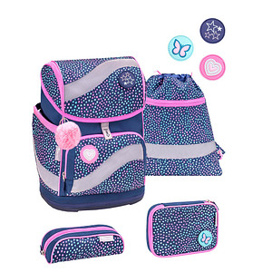 9014400330187 - Schulranzen-Set Smarty Amazing Polka Kunstfaser blau 9014400330187 BELMIL