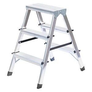 4031405111639 - MUNK Günzburger Steigtechnik 11163 Aluminium Stufen-Doppelleiter Arbeitshöhe (max) 24 m Silber 26 kg 4031405111639 - MUNK Günzburger Steigtechnik 11163 Aluminium Stufen-Doppelleiter Arbeitshöhe (max) 24 m Silber 26 kg