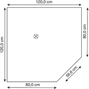 4032062177730 - HAMMERBACHER Verbindungsplatte Prokura weiß silber Trapezform 1200 x 800 x 720 cm